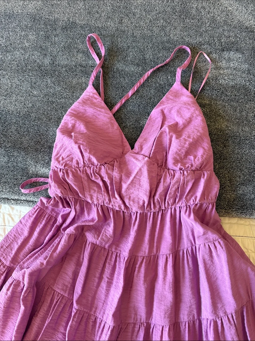 Abercrombie & Fitch Lavender-Purple Tiered Maxi Sundress